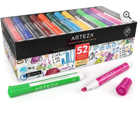 Box of 52 colored Dry Erase Markers